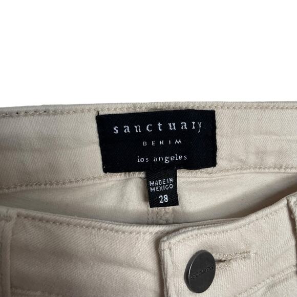Sanctuary Connector Kick Flared Crop Jeans Salt Cream Ecru Bootcut Pants Size 28 - Picture 3 of 11